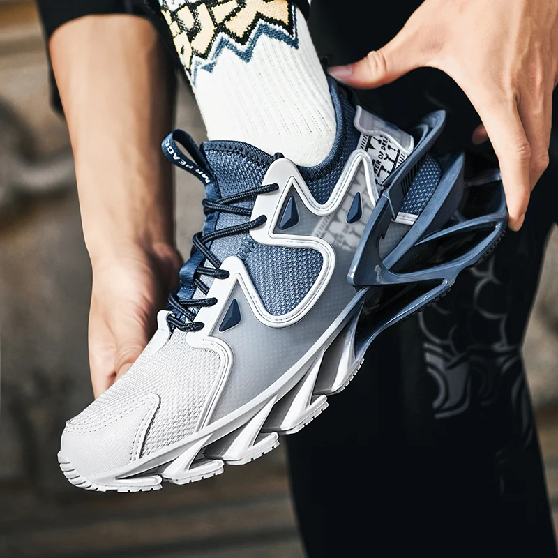 Men Fashion Blade Sneakers Casual Running Shoes For Men Cushion Sneakers Summer Mesh Athletic Sports Jogging Gym Walking Shoes