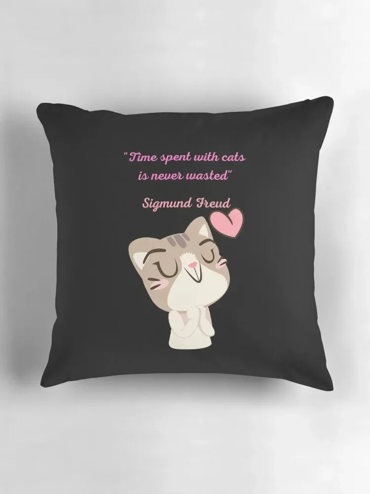 Время spent с кошками никогда не зварется Сигмунд Фрейд Декоративная подушка