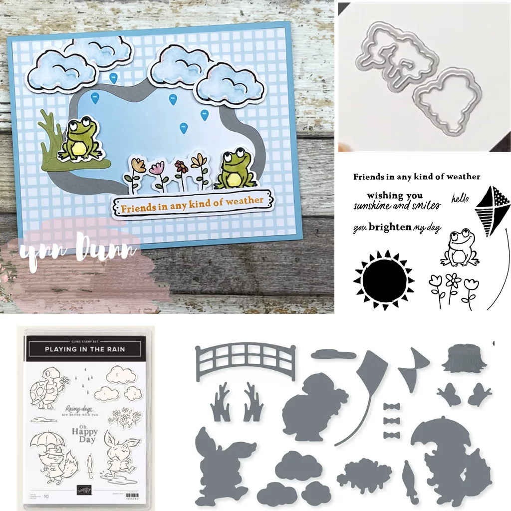 

2023 March Frog Series Metal Cutting Dies and Clear Stamps Scrapbook Diary Secoration Embossing Die Template Diy Greeting Card