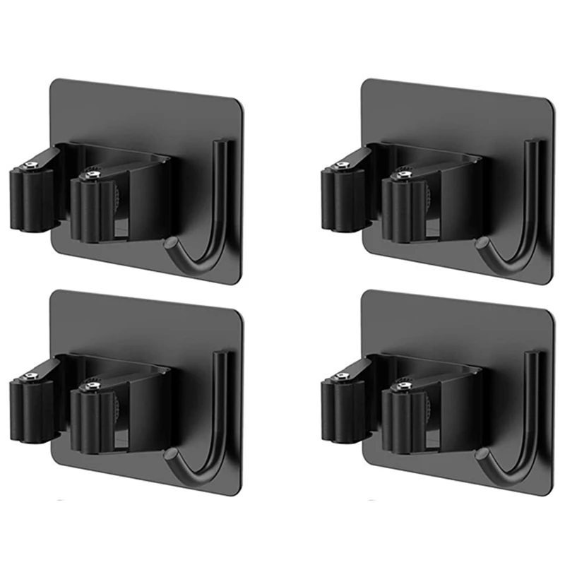 

Broom Holder,4 Pcs Self Adhesive Mop Holder Wall Mounted With Hooks Hanger Self-Adhesive Broom Holder For Kitchen