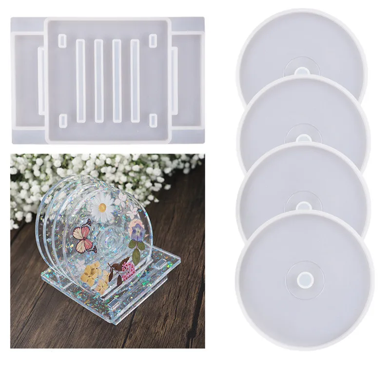 DIY Кристалл эпоксидная смола Форма CD чайный горшок крышка коробка диск зеркало