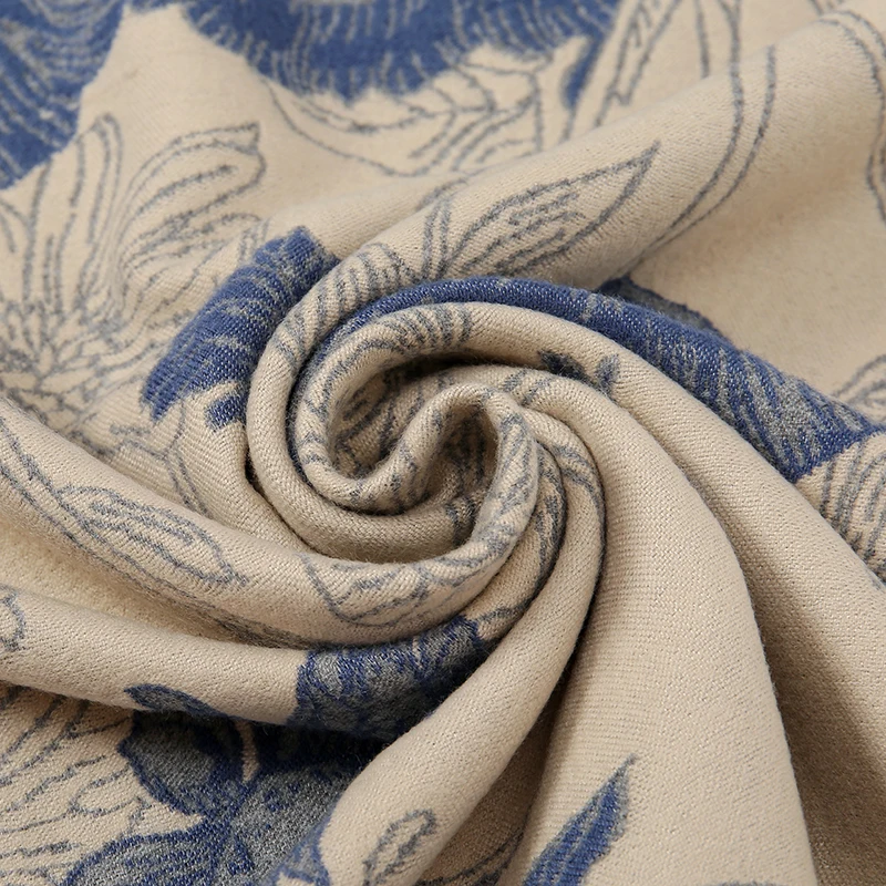 Женские длинные шали из пашмины толстые и теплые модные Пионовые ветки