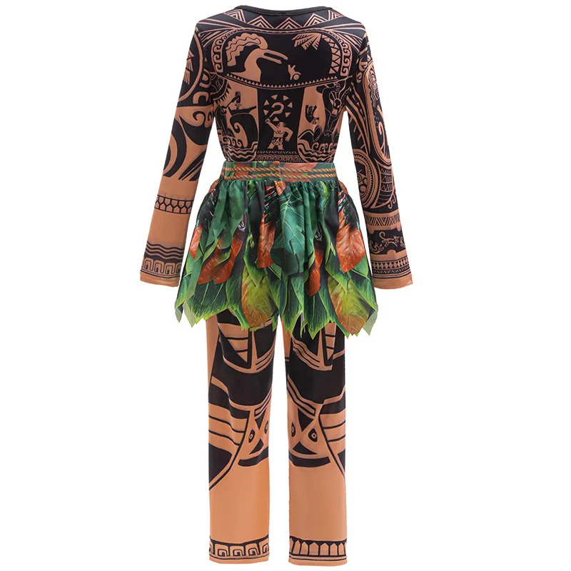 Костюм для косплея Моаны Мауи мальчиков детский топ и штаны комплект костюм