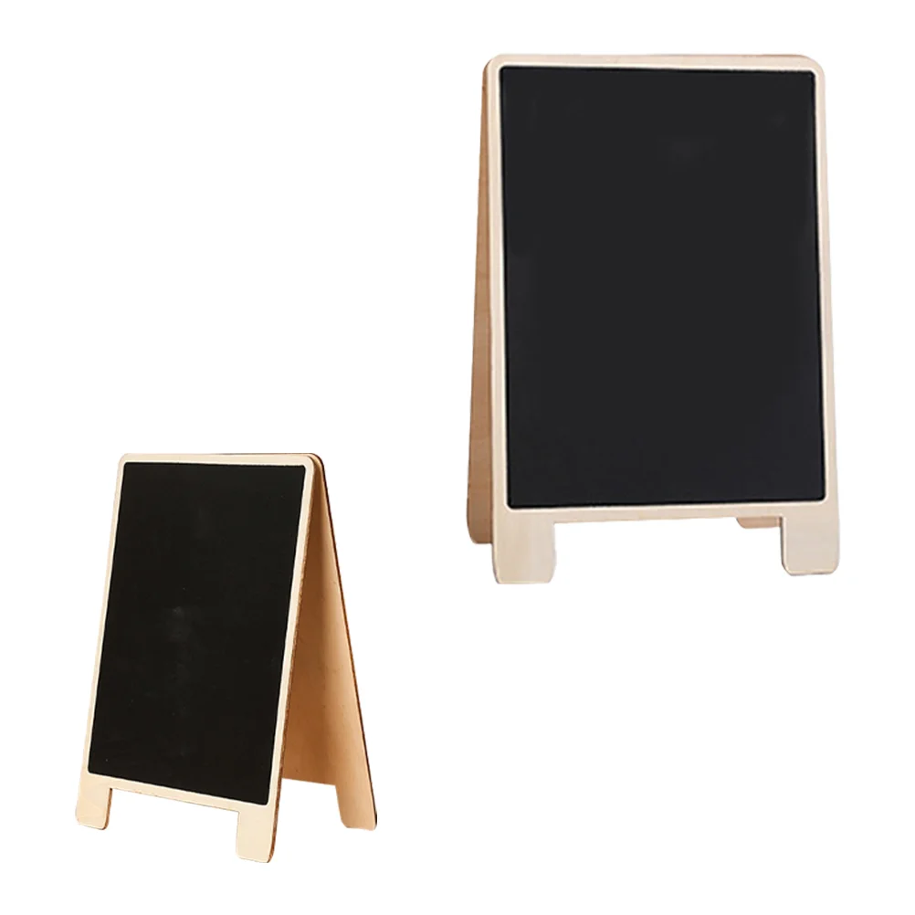 

2 Pcs Wood Tags Painting Small Blackboard Durable Message Sign Memo Writing Note Label Chalkboard Stand Wooden Cypress Office
