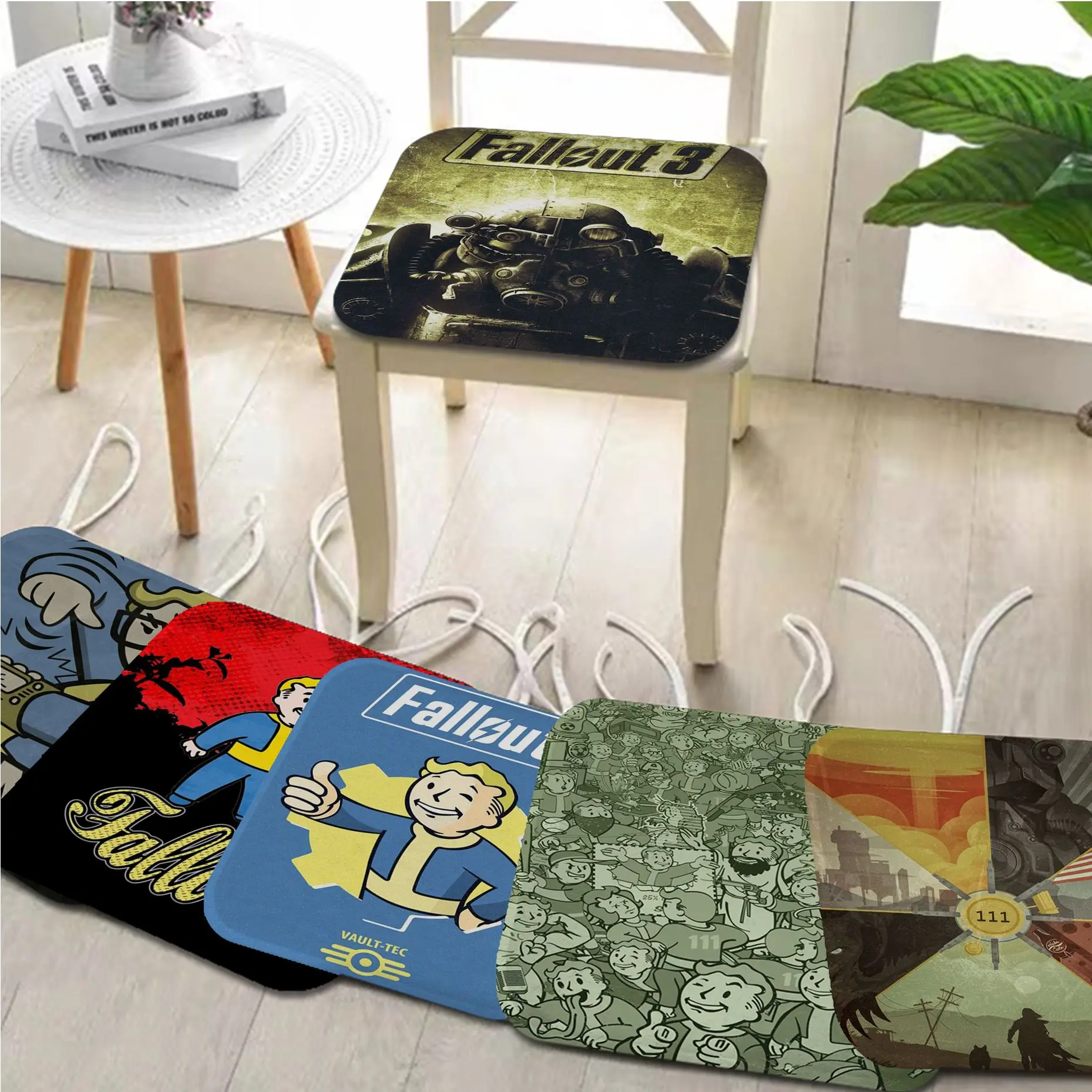 Fallout 3 4 Art Meditation Cushion Stool Pad Dining Chair Tatami Seat Cushion Anti-Slip Cushions Home Decor