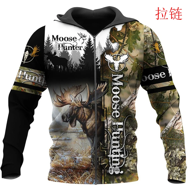

Moose Hunting Camo 3D Print Hoodies men/women Harajuku Fashion Hooded Sweatshirt Autumn Hoody Casual streetwear hoodie