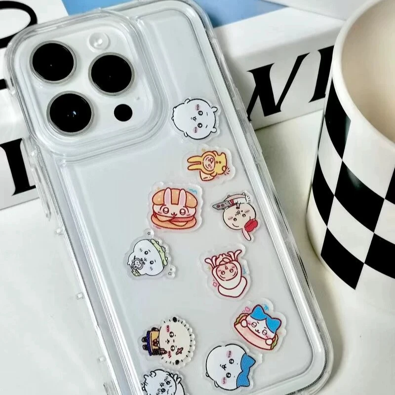 Фото Чехол для телефона Chiikawa Hachiware Usagi Kawaii Anime Cartoon Shake Music Apple Huawei, полностью прозрачный, противоударный, с защитой от падений №3
