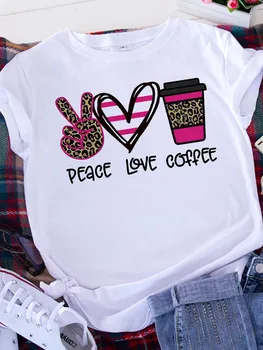 Women Short Sleeve Leopard Love Tshirt Free Spirit Brave Soul Graphic Printed T Shirt Valentine's Day Heart Woman Tee 1