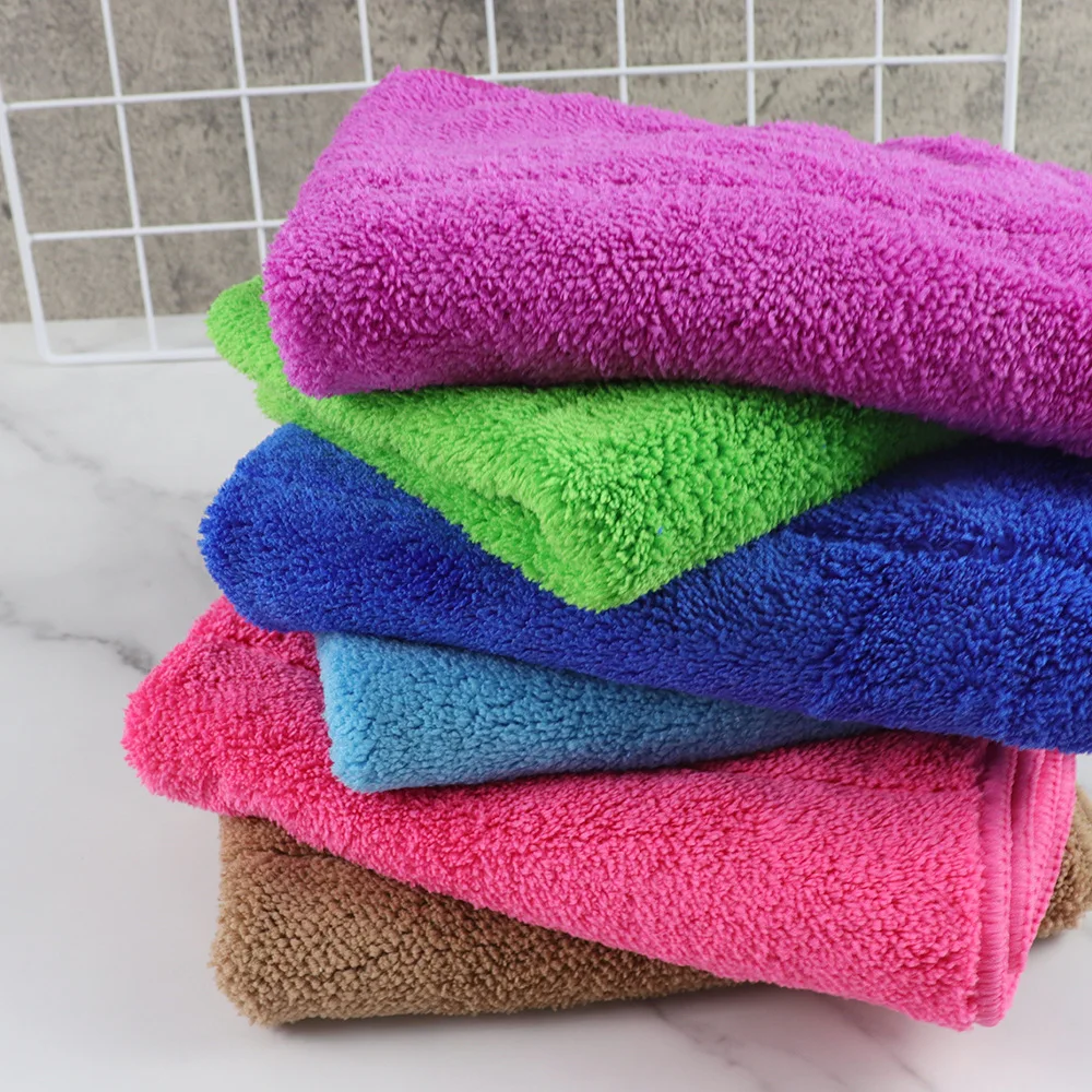 

Daily Pads Coral Duster Double-sided Thick Household Cleaning with Absorbent Non-removable Kitchen Cloth Dishcloth Floor