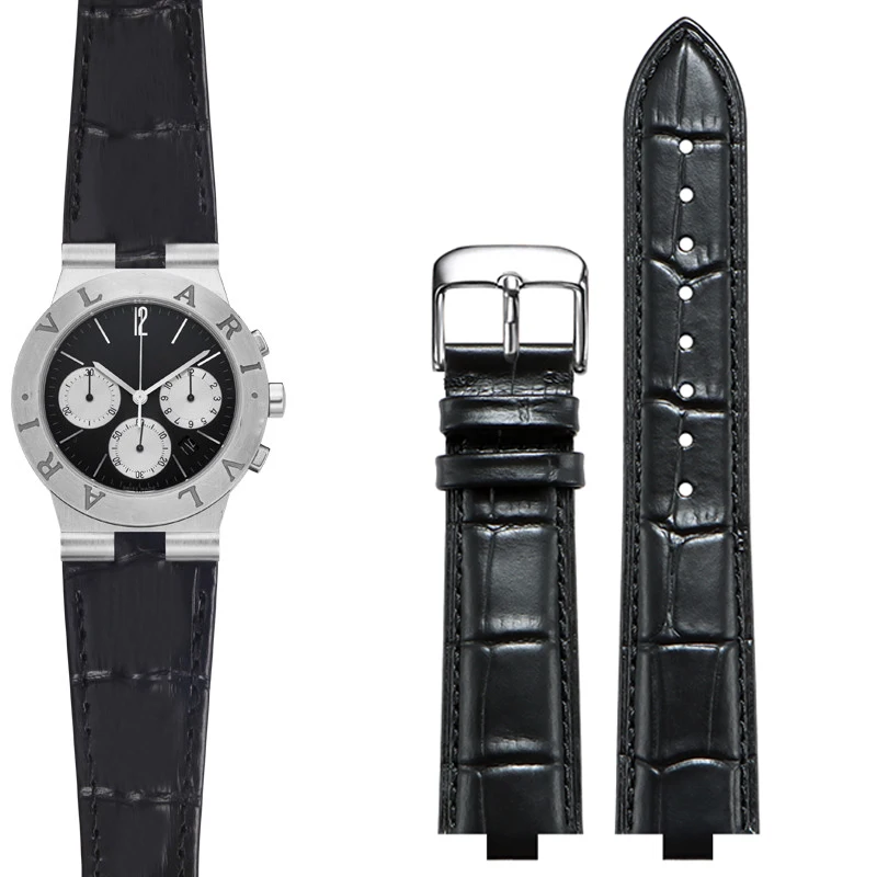 Фото Ремешки для часов Bvlgari DIAGONO, выпуклые кожаные ремешки для часов, заменяющие браслеты, 22x7 мм, 8 мм, из воловьей кожи, с застежкой-бабочкой. №2