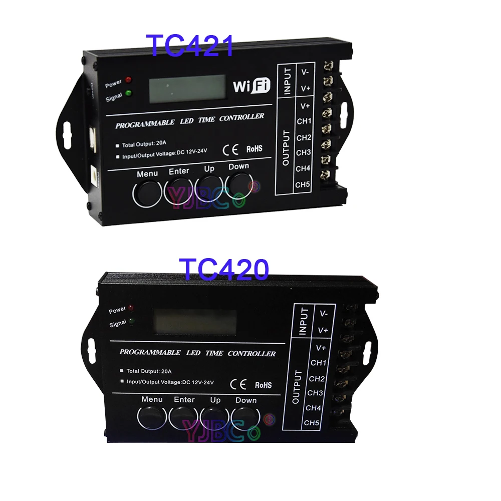 

12V 24V TC420 TC421 Upgraded Light LED time programmable Controller 5 CH output,Widely used in aquariums,fish tank,plant grow