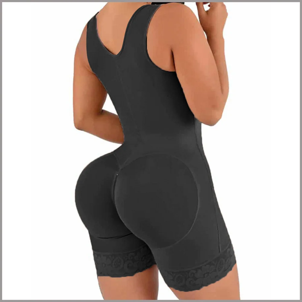 Fajas Colombianas Post Surgery Shapewear Compression Slimming Waist Trainer Shapewears With Crotch Zipper Bodysuit For Women