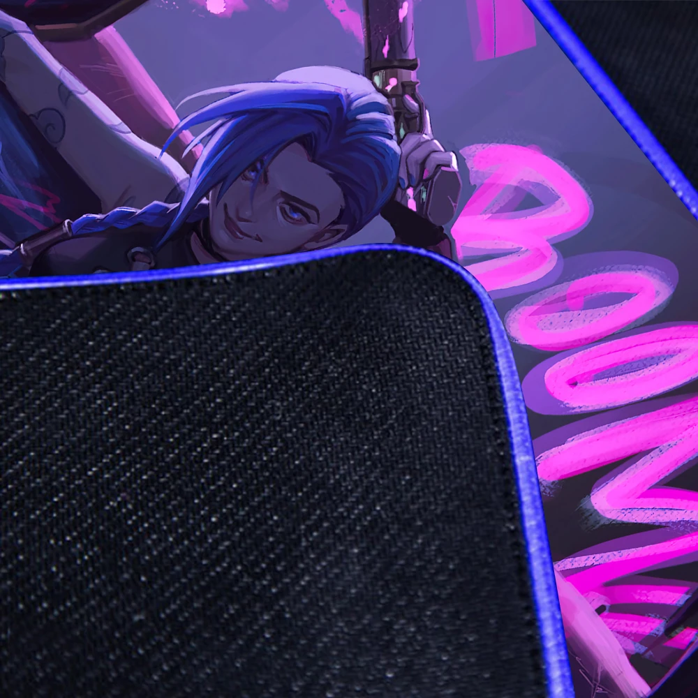 high quality league of legends jinx gaming mouse pad laptop gamer rgb mousepad anime antislip mat keyboard deskmat for overwatch free global shipping