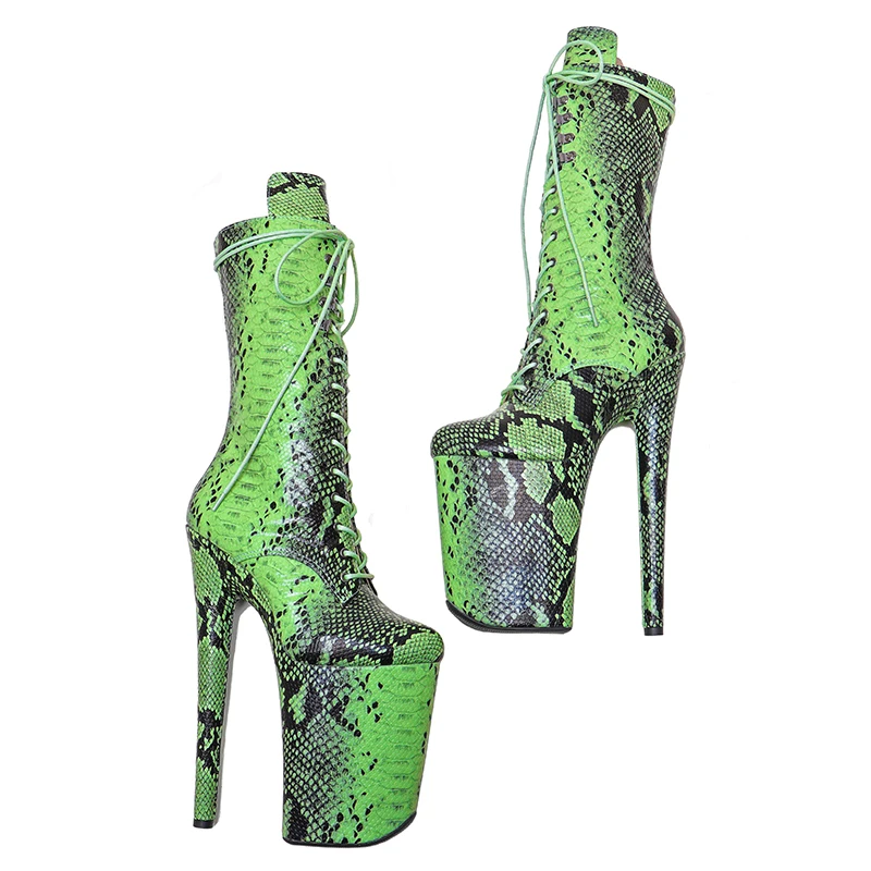 Leecabe  23CM/9inches Snake  Pole dance shoes High Heels Pole Dance boot