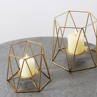 candlestick nordic ins internet celebrity small gift light luxury golden iron geometric candle ornaments simple romantic