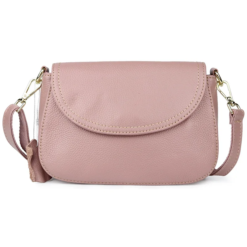 

Top Quality Pink Color Thread Mommy’s Shoulder Handbags Luxury Women’s Genuine Cow Leather Crossbody Messenger Phone Purses