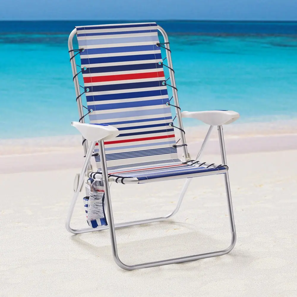 

Aluminum Bungee Beach Chair, Red White & Blue Stripe