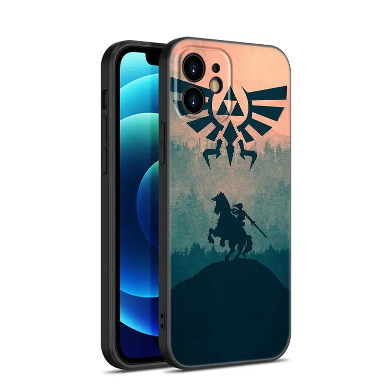 Черный силиконовый чехол Z-Zeldas для Apple iPhone 12 13 Mini 11 14 15 Pro Max 7 8 Plus X XR XS SE 2020 2022