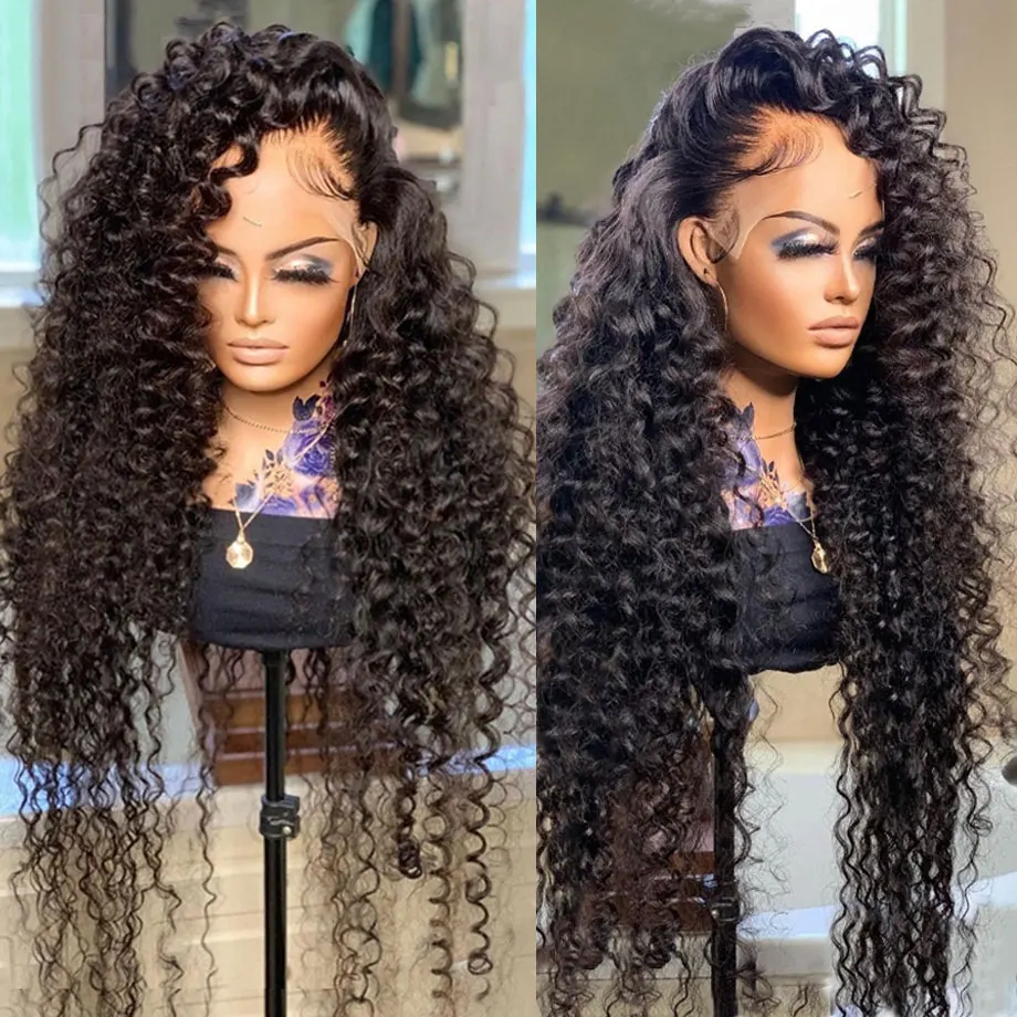 Water Wave Lace Front Wig 360 Full Lace Wig Human Hair Pre Plucked Brazilian Remy Hair 200% Deep Wave 13x6 Hd Lace Frontal Wig