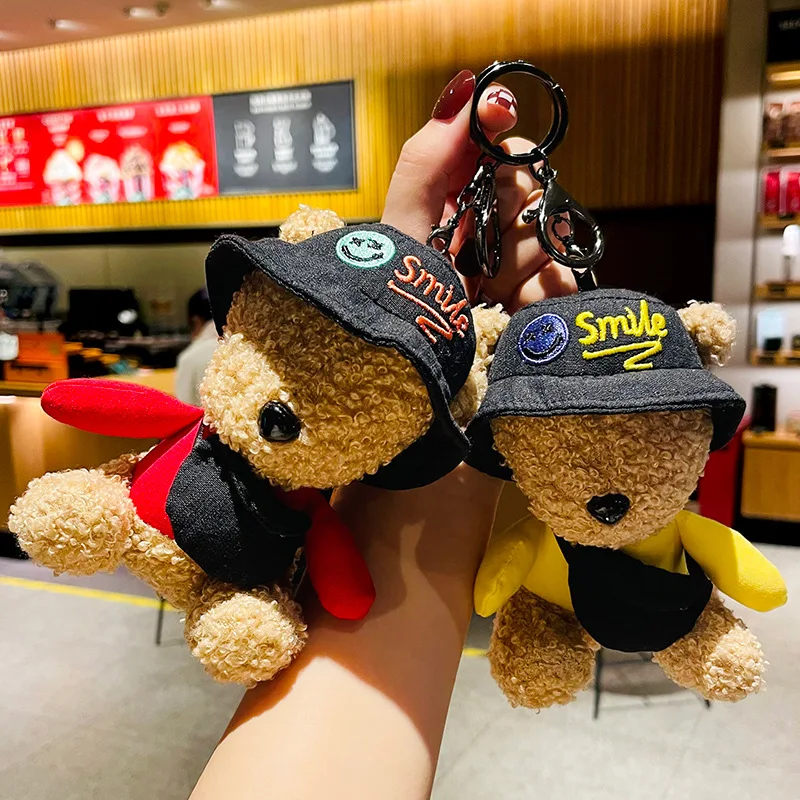 

Cartoon Plush Wearing Hat Sleeping Bear Pendant Keychain Girls Bag Ornaments Key Ring Car Key Chain Backpack Bag Pendant Jewelry