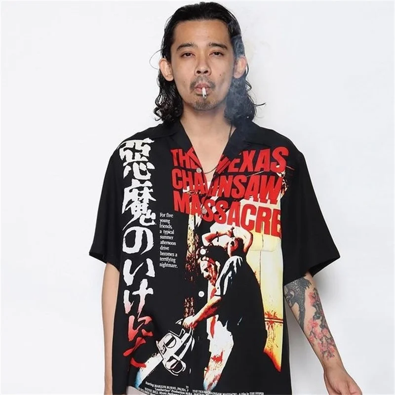 

Лидер продаж, черная Модная рубашка для мужчин, 1:1, WACKO MARIA, Женские винтажные рубашки, уличная одежда, футболки, мужская одежда