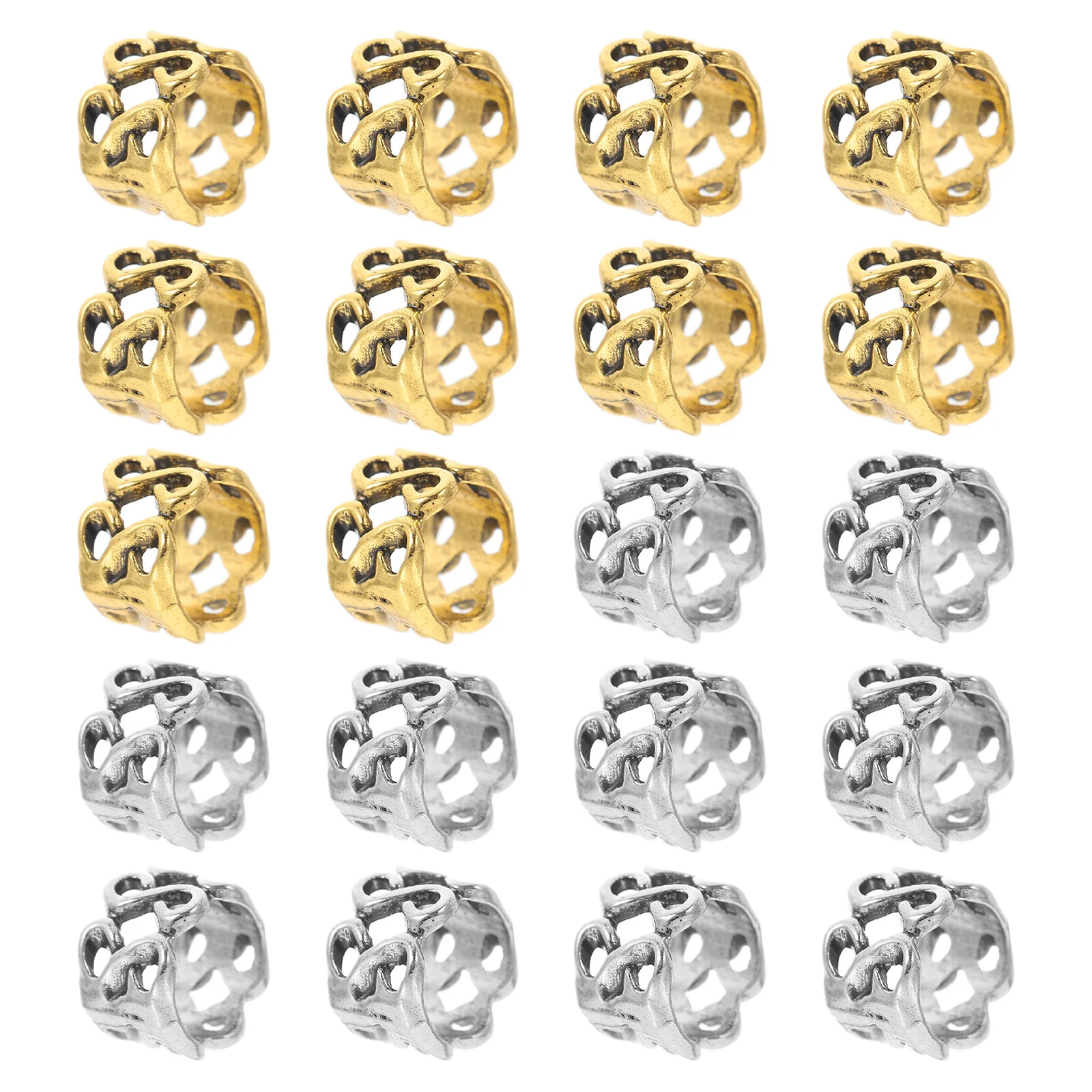 

20 шт., металлические кольца для волос