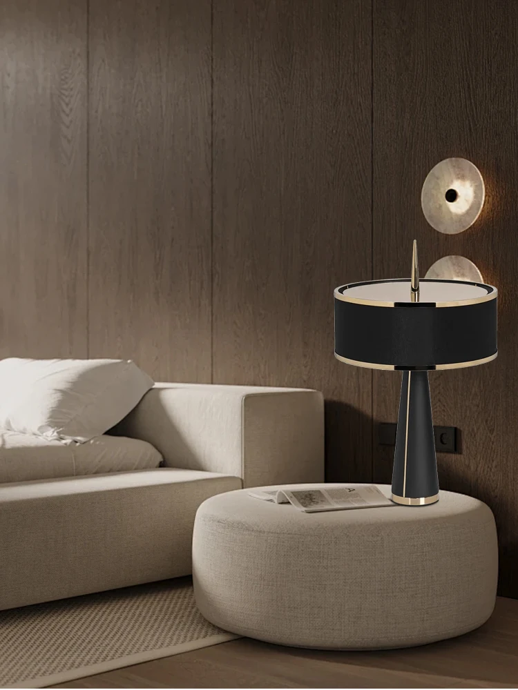 Винтажная роскошная черная дизайнерская настольная лампа 2024 домашний декор