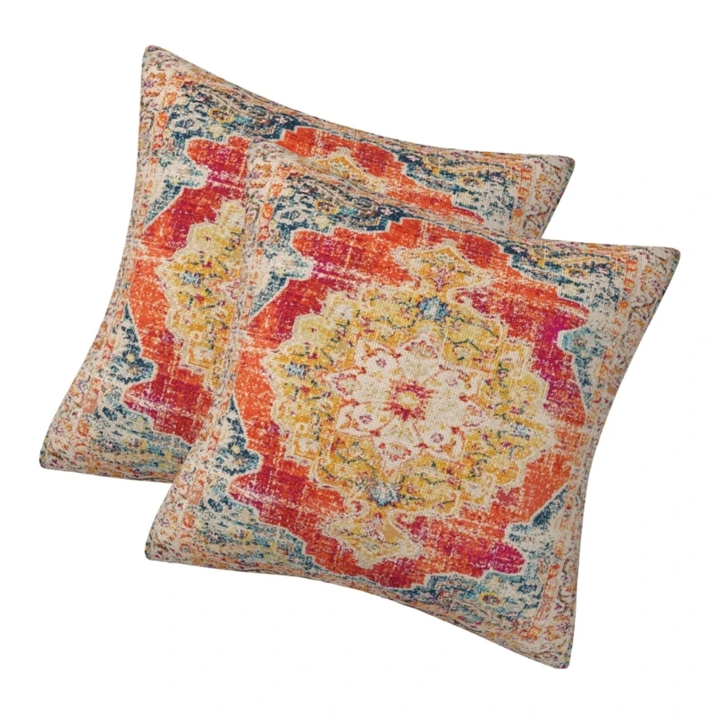 Набор из 2 наволочек с богемным узором 18x18 дюймов мягкая наволочка для