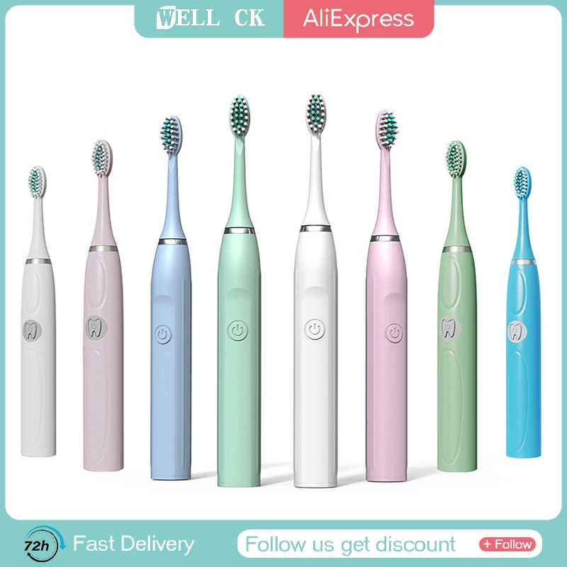 Sonic Electric Toothbrush for Adults Children Ultrasonic Automatic vibrator Whitening IPX7 Waterproof 3 Brush Head Battery Type