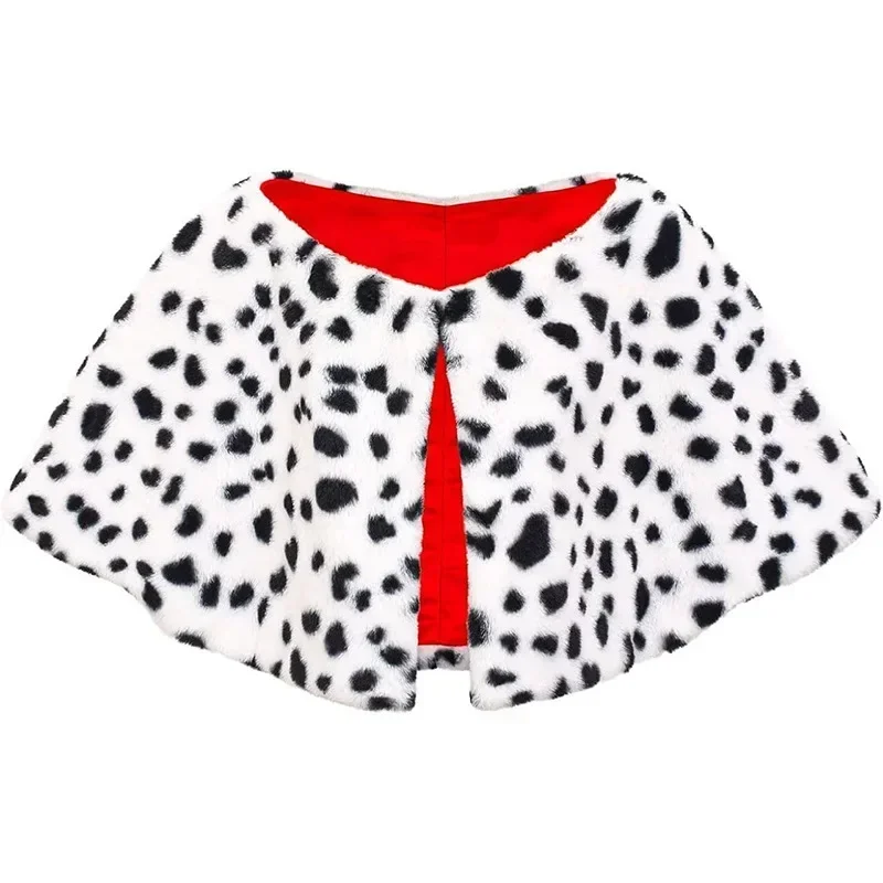 New Halloween Women 2022 Sexy Leopard Dot Wraps Shawl Cosplay Costume White Wig Red Gloves Dalmatian Scarf Carnival Party