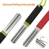 fishing hook sharpener sharps anti skid portable three grooves diamond stone fishing hook grinding file for camping