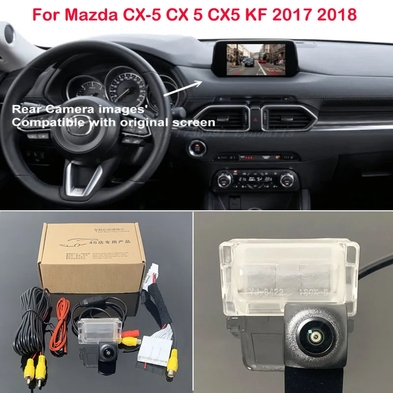 

Камера заднего вида для Mazda CX-5 CX 5 CX5 KF 2017 2018 28-контактный адаптер, совместимый с OEM оригинальным экраном HD ночного видения