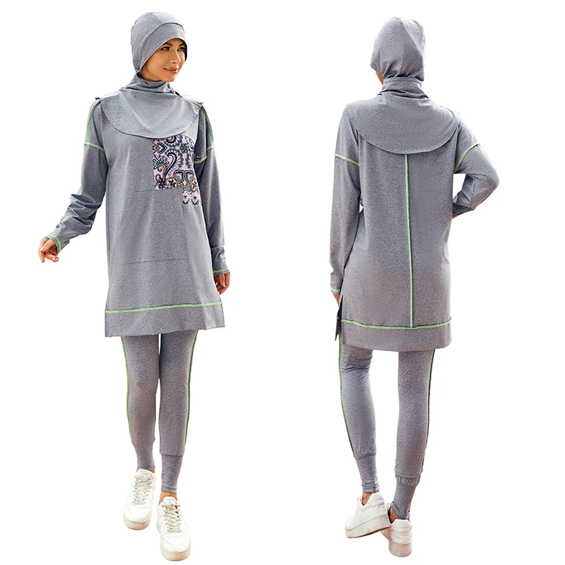 Muslim Sports Wear Modest Active Wear Hijab Women Activewear 3pcs Running Sportswear Outdoor Islamic Modest Active Gym Wear