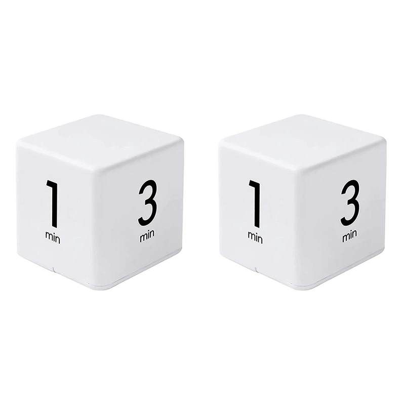 

2 PCS Square Timer Kitchen Timer Gravity Sensor Flip Timer For Time Management And Countdown Settings 1-3-5-10 Minutes