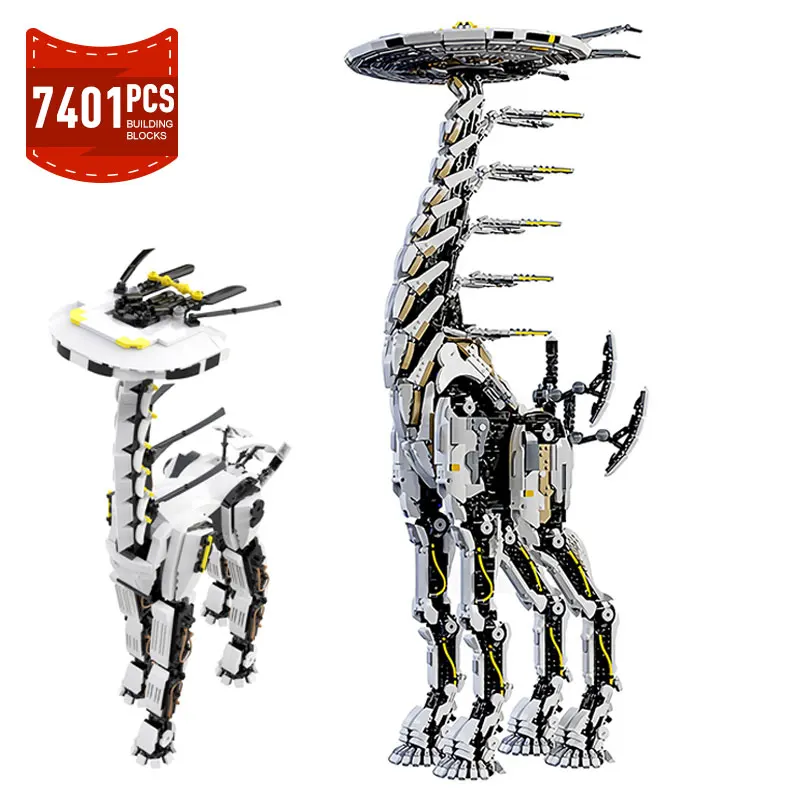 

New MOC Horizon Zero Dawned Long-necked Beast Action Figure Building Block Mechanical Monster Mech Constructor Bricks Boy Toys