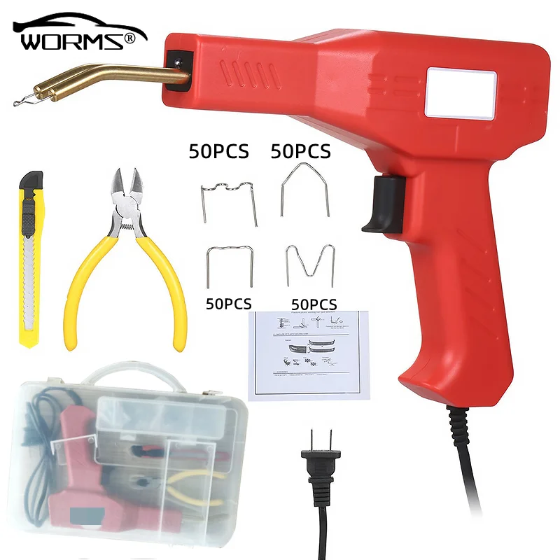 

Car Bumper Plastic Welder Heat Gun Hot Stapler Plastic Welding Wire Machine Soldering Iron Staples Bumper Repair Car Tools Kit