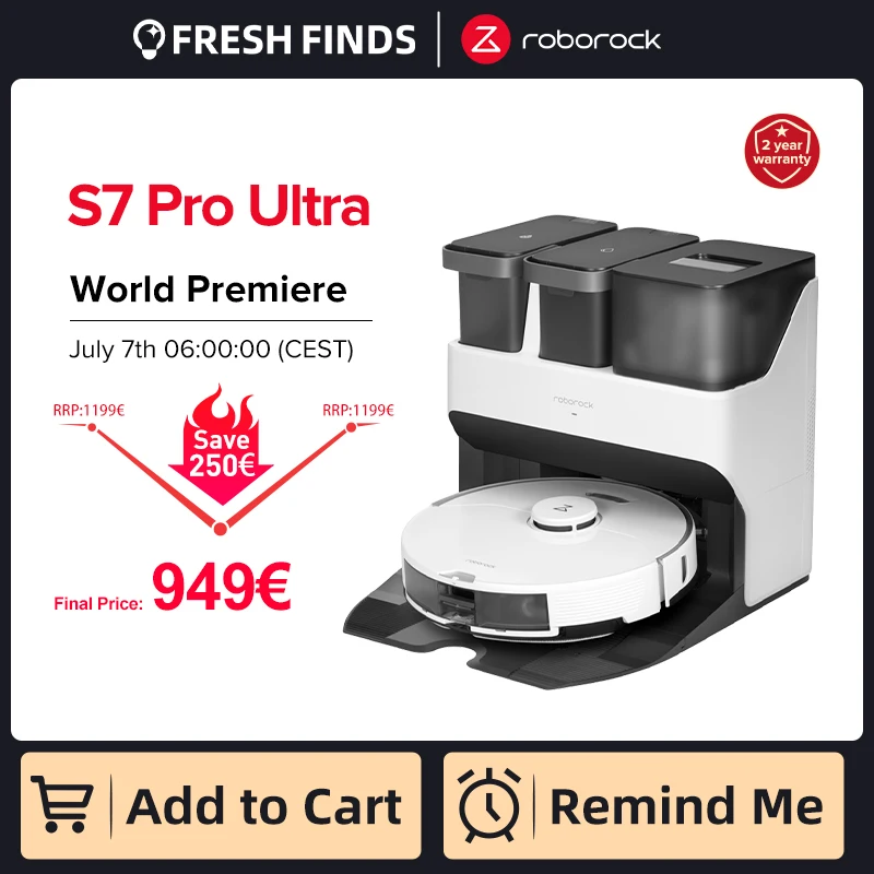 Робот-пылесос Roborock S7 Pro Ultra с док-станцией для автоматической мойки и наполнения Мощность всасывания 5100 Па LDS Navigation Sonic Mopping Швабра с автоматическим подъемом Умный дом - Апрельский топ товаров с Али