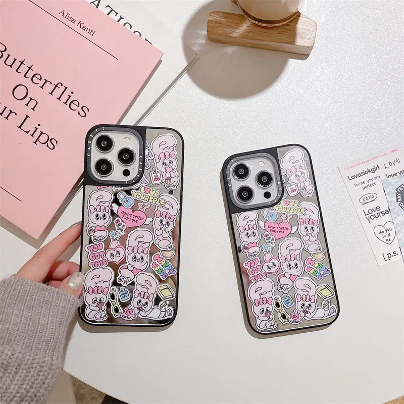 

Cartoon Cute Pink Rabbit Phone Case Cover for IPhone 11 12 13 14 Pro Max Shockproof Cases for IPhone 14 Pro Max Case