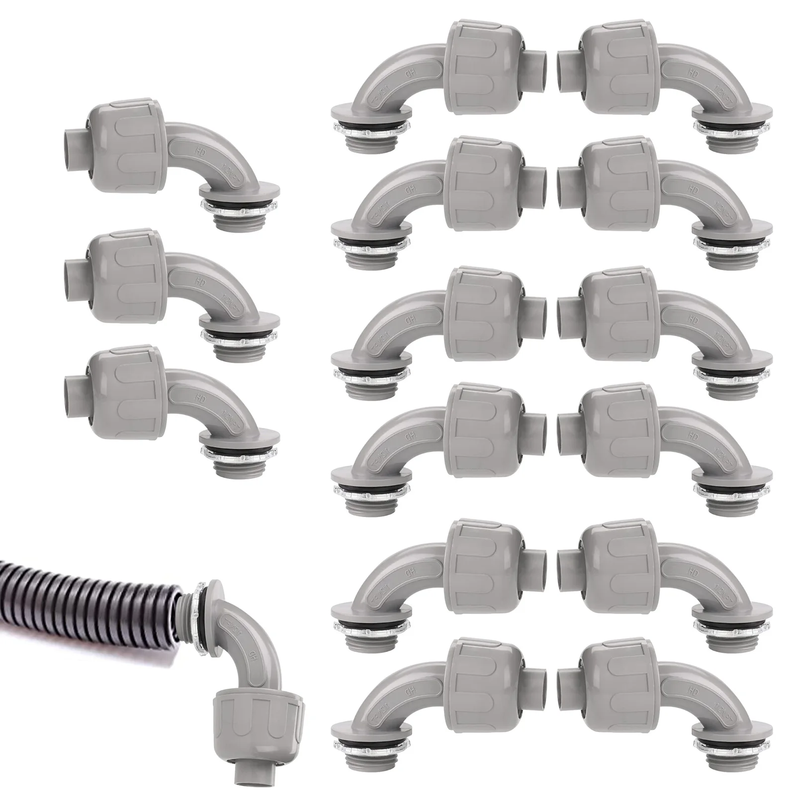 

Плотный соединитель из ПВХ, 1/2 дюйма, 16 шт., гибкие неметаллические плотные соединители для жидкости, инструменты для труб, товары для дома и ...