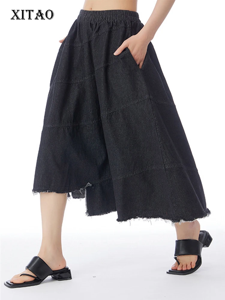 

XITAO Asymmetrical Casual Skirts Women Korea 2023 Summer New Arrival Personality Fashion Loose All Match Skirts HQQ0091