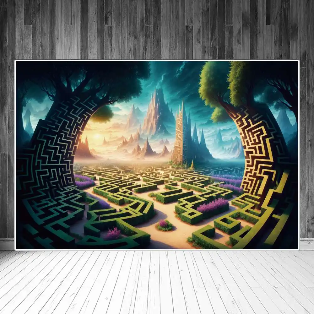 

Fairytale Maze Garden Scenic Backdrops Photography Decors Wonderland Huge Labyrinth Sign Baby Photocall Photo Backgrounds Props