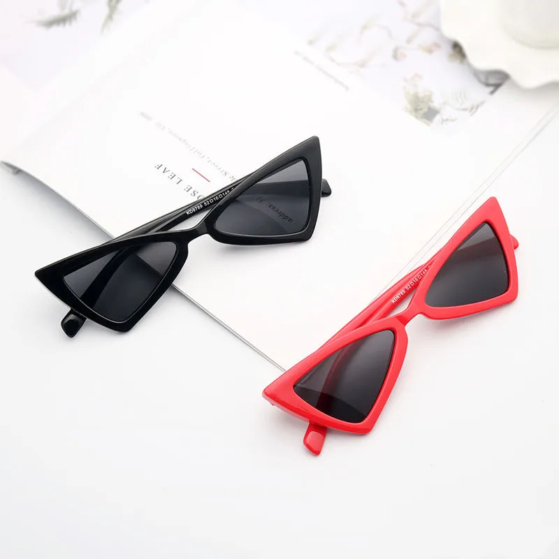 Женские солнцезащитные очки кошачий глаз с маленькой оправой UV400 |