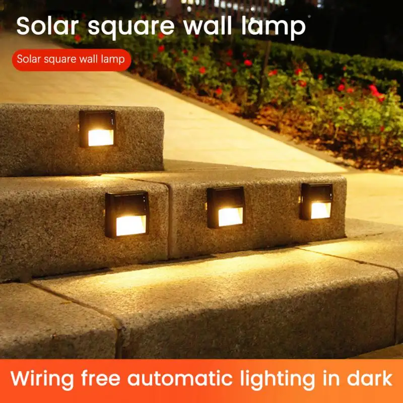 

1psc Path Lights Garden Landscape Step Deck Lights LED Solar Lamp Balcony Fence Light Outdoor Waterproof Stair Wall Lighting