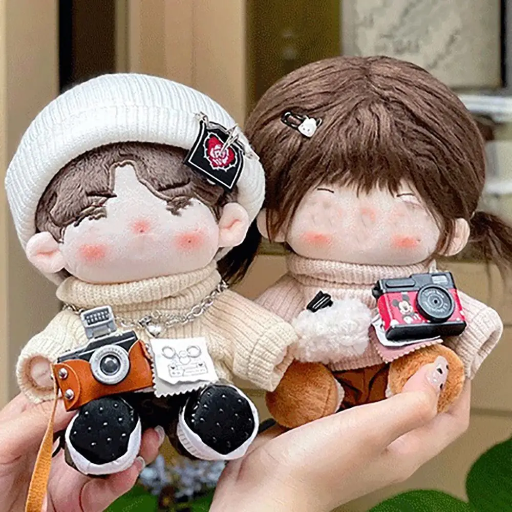 

Change Dressing Game Playing House Cotton Stuffed Dolls 20cm Doll Sweater Knitting Clothes High Collar Khaki Knitwear