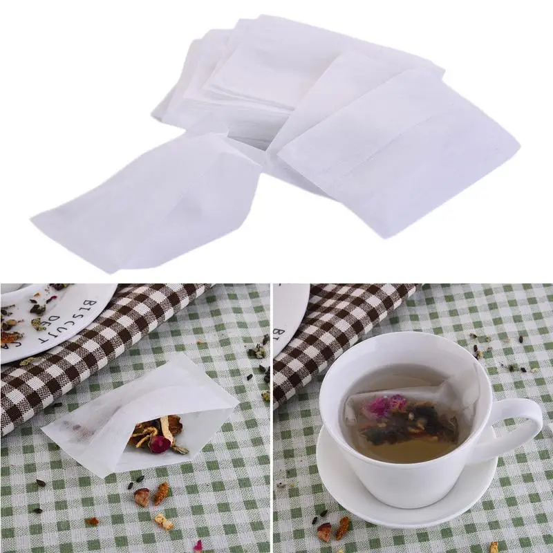 

500Pcs Disposable Teabags Non-woven Fabric Empty Scented Tea Bags Heat Seal Filter Paper Herb Loose Coffee Filtration Tea Bag