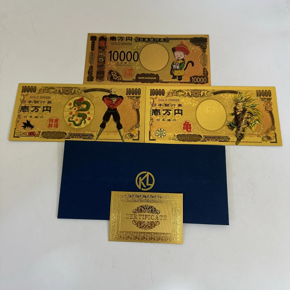 Фото Самые продаваемые товары, японский Dragon Ball, аниме, золотые наборы банкнот, аниме, позолоченные открытки для коллекции, сувенирные подарки для детей №2