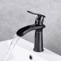 chrome basin waterfall bathroom faucet vanity sink faucet single lever brass hot and cold basin washing tap