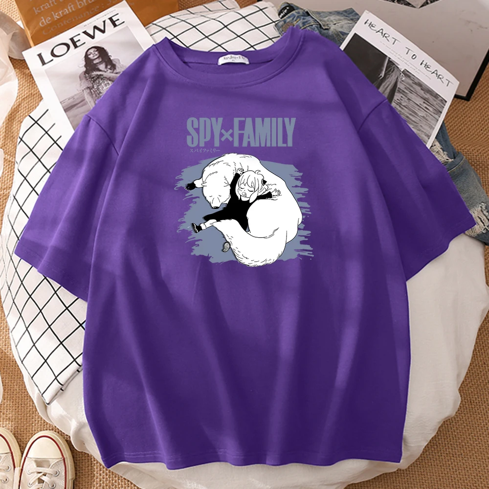 

Мужские футболки с принтом подделки и Бонд с надписью Spy X Family Anya, модная футболка с аниме, удобные топы с мультяшным принтом, Мужская футболк...