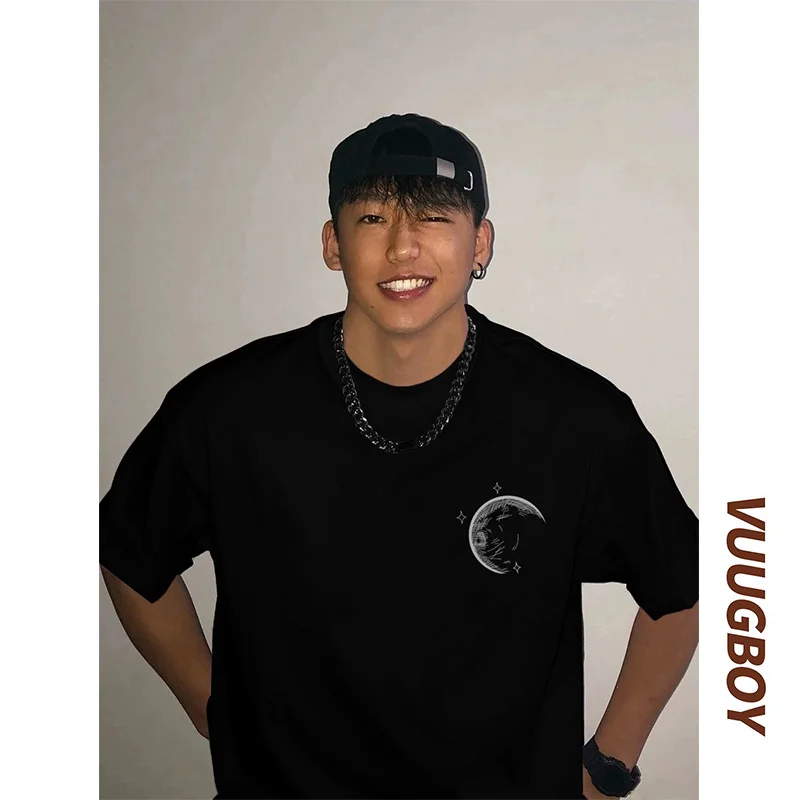 Футболка мужская с коротким рукавом чистый хлопок свободная брендовая рубашка