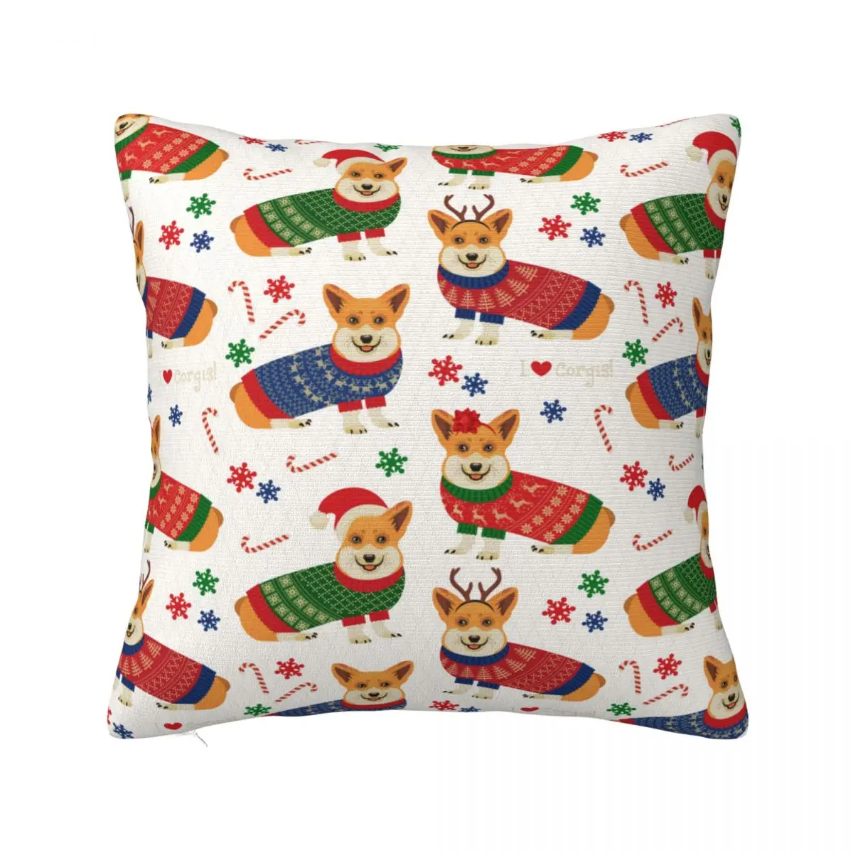 

Corgi Puppy Dog Plaid Pillowcase Printed Fabric Cushion Cover Decorative Animal Throw Pillow Case Cover Home Zipper 40X40cm